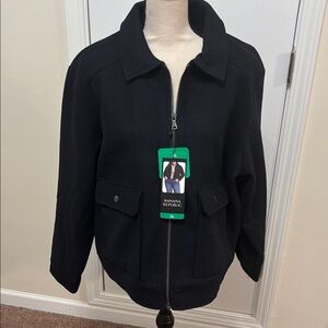 Banana Republic Cropped Winter Black Zip Jacket/Coat size XL